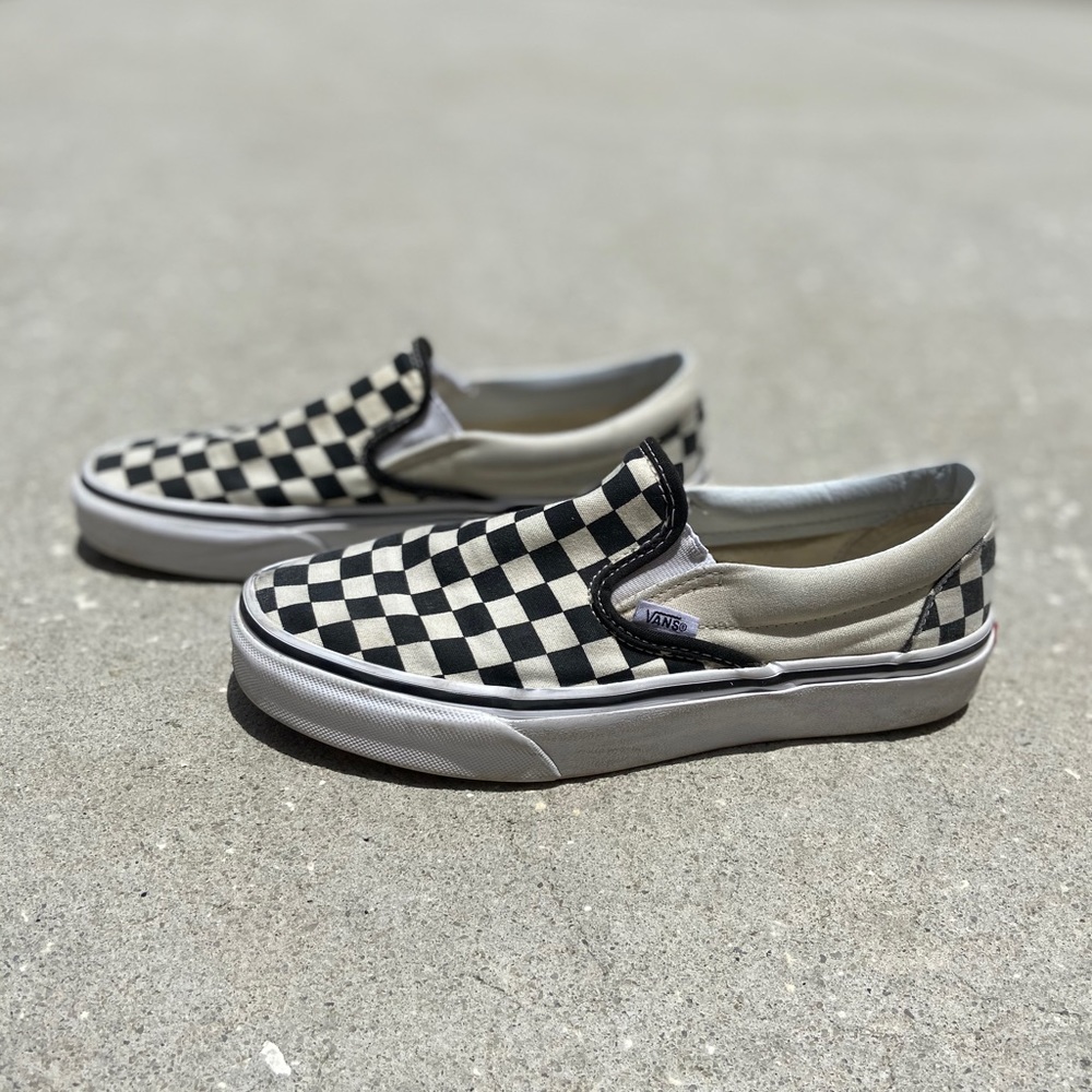 VANS Checkerboard Slip-On Black & Off White Shoes